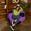 Кресло мешок Мяч Оксфорд 120см Студия Комфорта размер Большой Фиолетовый + Черный Львов