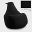 Бескаркасное кресло мешок груша Coolki XXXL 100x140 Черный (Оксфорд 600D PU) Чортків