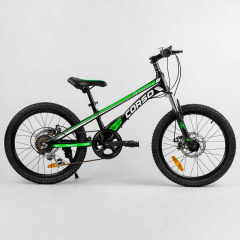 Велосипед подростковый двухколёсный 20" Corso Speedline черно-зеленый MG-74290 Херсон