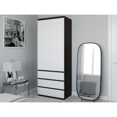 Шкаф со штангой для одежды Moreli T-211 2100x800x500 Венге темный-Белый Одесса