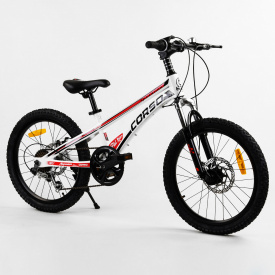 Детский спортивный велосипед магниевая рама дисковые тормоза CORSO Speedline 20’’ White (103530)