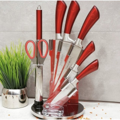 Набор кухонных ножей Edenberg EB-3616 9 предметов красный Прилуки