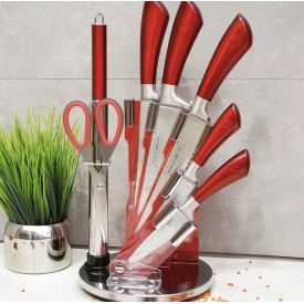 Набор кухонных ножей Edenberg EB-3616 9 предметов красный