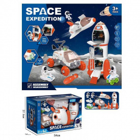 Набір космосу 551-3 (8/2) космічний шаттл, космічна ракета, марсохід, 2 ігрові фігурки, 2 види міні-транспорту, звук, світло, в коробці