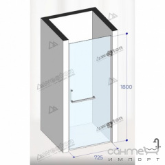 Душевая дверь в нишу Weston 725x1800 polish/прозрачное стекло, ручка-полотенцедержатель, петли справа Рівне