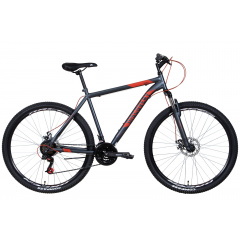 Велосипед ST 29" Discovery RIDER AM DD 2022 Размер 21" горный темно-серебристый с красным (м) Лубни