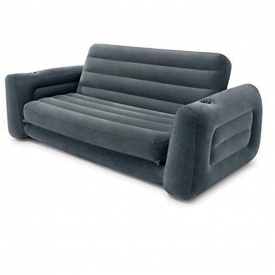 Надувний диван Intex 66552, 203 х 232 х 66 см. Флокований диван трансформер 2 в 1