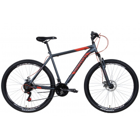 Велосипед ST 29" Discovery RIDER AM DD 2022 Размер 21" горный темно-серебристый с красным (м)