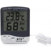 Термогігрометр KTJ Thermo TA218C з виносним датчиком температури та вологості Білий (20053100204)