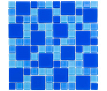 Мозаика стеклянная Aquaviva Cristall Dark Blue (23 - 48 мм)