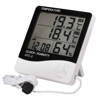 Термометр метеостанція годинник HTC 2 + виносний датчик Білий (44412)
