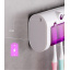 Диспенсер зубной пасты и стерелизатор с держателем для щеток аккумуляторный Micro Clean JX008 Toothbrush Sterilizer Белый с Фиолетовым Винница