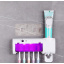 Диспенсер зубной пасты и стерелизатор с держателем для щеток аккумуляторный Micro Clean JX008 Toothbrush Sterilizer Белый с Фиолетовым Киев