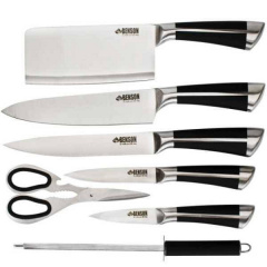 Набор ножей Benson BN-401 кухонных 9 предметов на подставке + ножницы и овощечистка Серебристый Львов