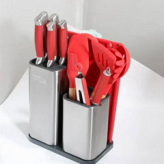 Набір ножів та кухонне начиння 17 предметів Zepline ZP-047 Червоний Нікополь