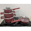 Набор кастрюль и сковорода с гранитным антипригарным покрытием Higher Kitchen HK-315 7 предметов КРАСНЫЙ Вышгород