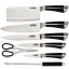 Набір ножів Benson BN-401 кухонних 9 предметів на підставці + ножиці та овочечистка Сріблястий Чернігів