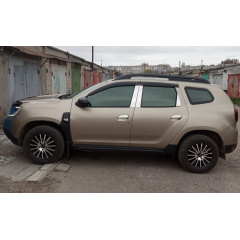 Молдинг дверных стоек (6 шт, нерж.) для Dacia Duster 2008-2018 гг. Полтава