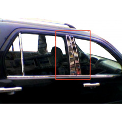 Молдинг дверных стоек (6 шт, нерж.) для Honda CRV 2001-2006 гг. Ірпінь