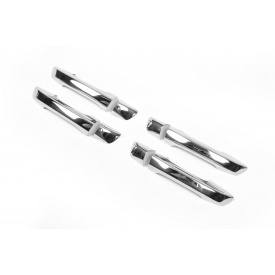 Накладки на ручки (4 шт, нерж) Carmos - Турецкая сталь для Skoda Superb 2009-2015 гг.