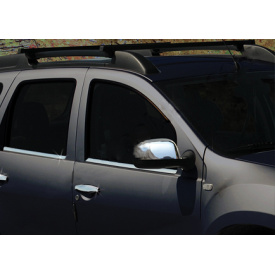 Накладки на зеркала вариант 1 (2 шт, нерж) OmsaLine - Итальянская нержавейка для Dacia Duster 2008-2018 гг.