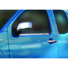 Накладки на зеркала (2 шт, нерж.) Без повторителя поворота для Nissan Navara 2006-2015 гг.