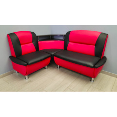 Кухонный диван угловой Смузи Sentenzo rрасно-черный Кропивницкий