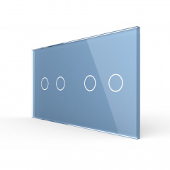 Сенсорная панель выключателя Livolo 4 канала (2-2) голубой стекло (VL-C7-C2/C2-19) Николаев