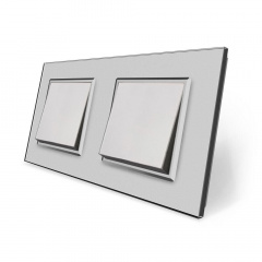 Комплект одноклавишных выключателей серый стекло Livolo (VL-C7K1K1-15) Ровно