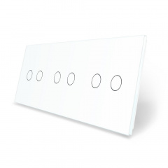 Сенсорная панель выключателя Livolo 6 каналов (2-2-2) белый стекло (VL-C7-C2/C2/C2/-11) Киев