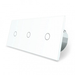 Сенсорный Wi-Fi выключатель Livolo ZigBee 3 канала (1-1-1) белый стекло (VL-C701Z/C701Z/C701Z-11) Чернівці