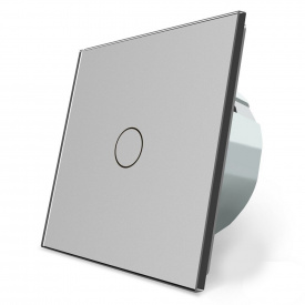 Сенсорный проходной маршевый перекрестный выключатель Livolo серый стекло (VL-C701S-15)