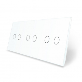 Сенсорная панель выключателя Livolo 6 каналов (2-2-2) белый стекло (VL-C7-C2/C2/C2/-11)