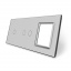 Сенсорная панель выключателя Livolo 3 каналов и розетку (1-2-0) серый стекло (VL-C7-C1/C2/SR-15) Чернігів
