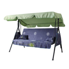Садовая качеля Vitan Дача в цвете зеленый тент и сидушка-диванчик синий с одуванчиками Житомир