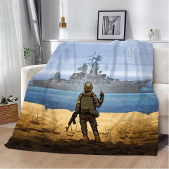 Плед патриотический 3D Рyсский военный корабль, иди..... 20222358_A 10662 160х200 см Харків