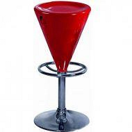 Табурет-стул регулируемый Коно SDM пластик красный хромированная опора для барной стойки Днепр
