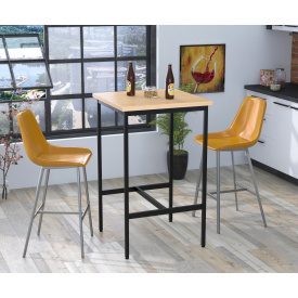 Барний стіл Loft-Design Бруно 70х70 см квадратний дсп дуб-борас