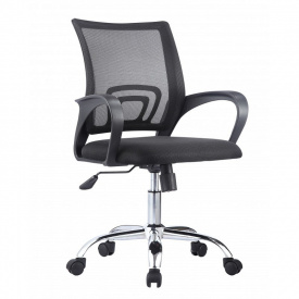 Офисное кресло сетка Аррора черное на колесиках хром