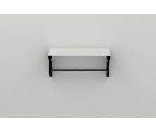 Полка настенная Ferrum-decor Комфи 260x700x240 металл Черный ДСП Белое 16 мм (KOM0043)