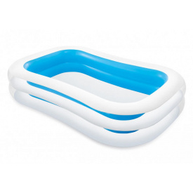Надувний басейн прямокутний Intex Swim Center 262х175х56 см Світло блакитний (56483)