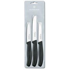 Набор кухонных овощных ножей Victorinox Swiss Classic Paring Set 3 шт Черный (6.7113.3) Бориспіль