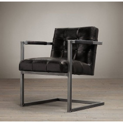 Мягкое кресло на металлическом каркасе JecksonLoft Босс Эко-кожа Черный 045 Запорожье