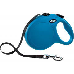 Рулетка для собак Flexi New Classic М 5 метров, до 25 кг (синяя), поводок с лентой Полтава