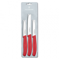 Набор кухонных овощных ножей Victorinox Swiss Classic Paring Set 3 шт Красный (6.7111.3) Тернопіль