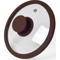Крышка с силиконовым ободом Fissman стеклянная диаметр 28 см темно-коричневый мрамор DP113618 Красноград