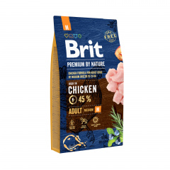 Сухой корм для взрослых собак средних пород Brit Premium Adult M со вкусом курицы 8 кг (8595602526369) Винница