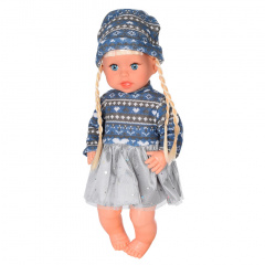Детская кукла Яринка Bambi M 5602 на украинском языке Синее с серым платье Киев