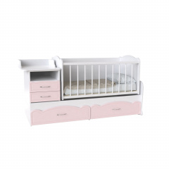 Ліжко дитяче Art In Head Binky ДС043 (3 в 1) 1732x950x732 аляска та рожевий (МДФ) + решітка біла (110210837) Винница