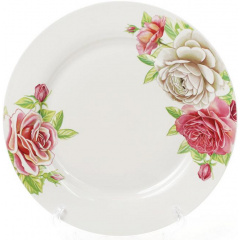 Набор Bona 6 фарфоровых обеденных тарелок Чайная роза диаметр 27см DP40130 Сарны